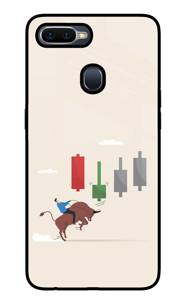Bull Trading Momentum Oppo F9/F9 Pro Glass Case Back Cover by Casekaro