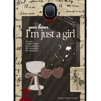 I am just a girl Oppo F9/F9 Pro Glass Case Back Cover by Casekaro