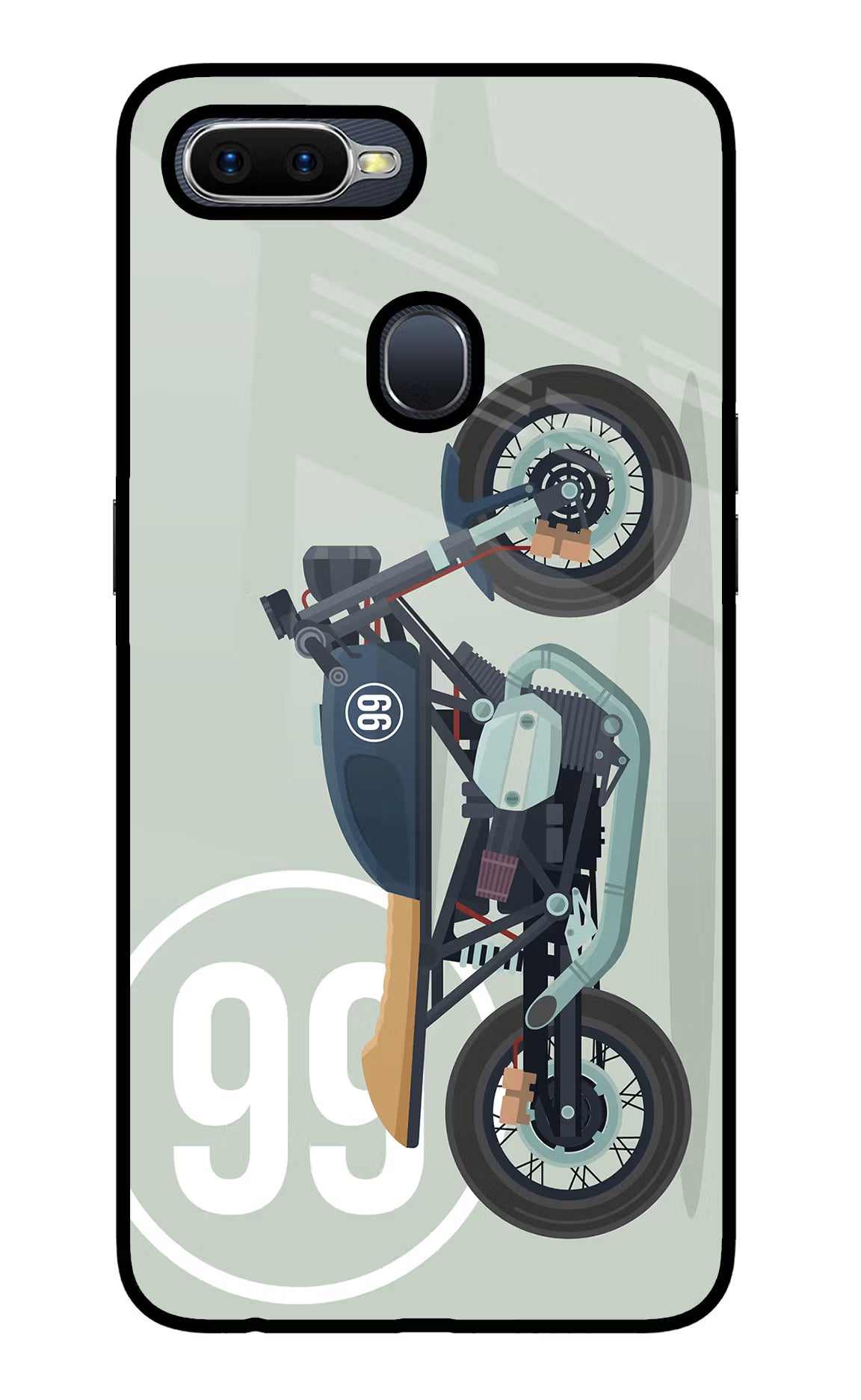 Classic Cafe Racer 99 Oppo F9/F9 Pro Glass Case Back Cover by Casekaro