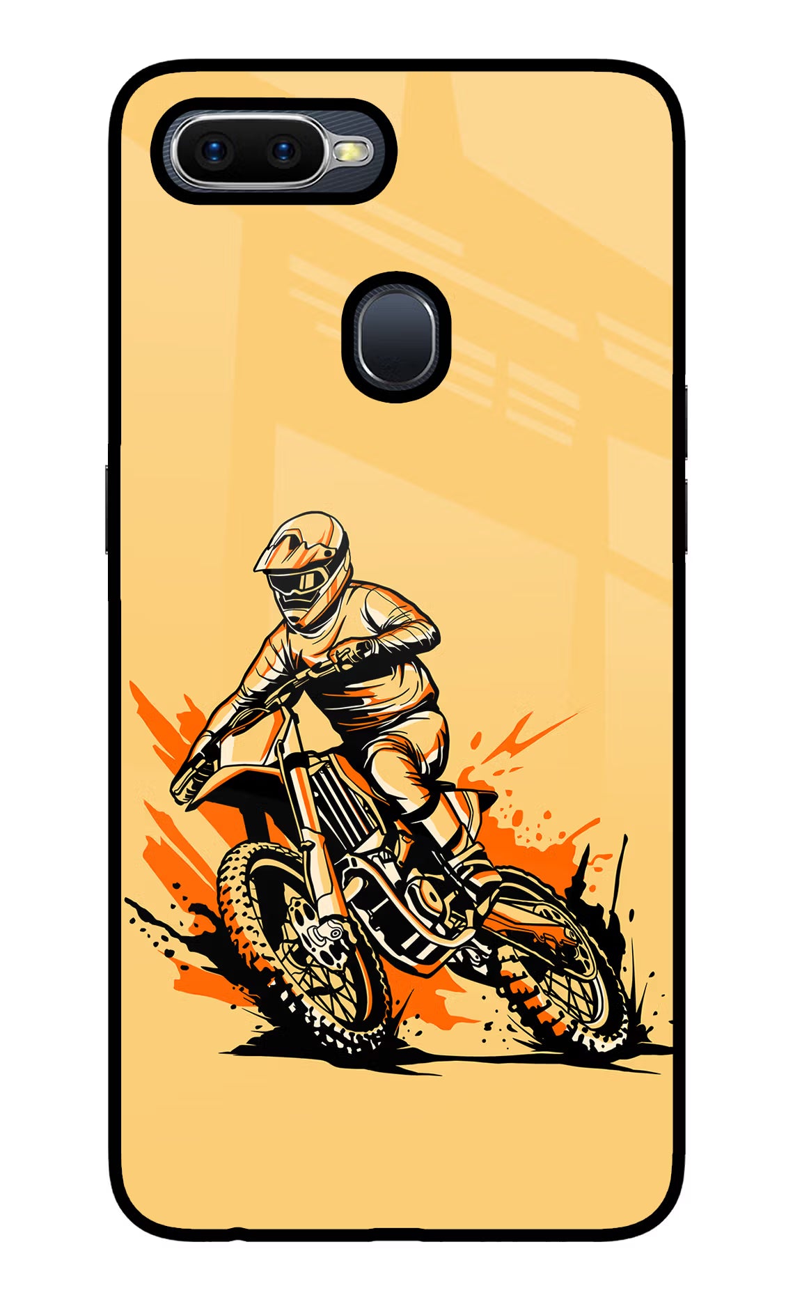 Off-Road Fury Oppo F9/F9 Pro Glass Case Back Cover by Casekaro