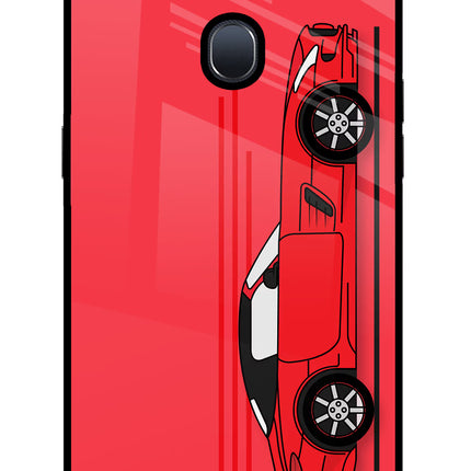 Red Velocity Oppo F9/F9 Pro Glass Case Back Cover by Casekaro