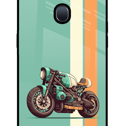 Striped Moto Drift Oppo F9/F9 Pro Glass Case Back Cover by Casekaro