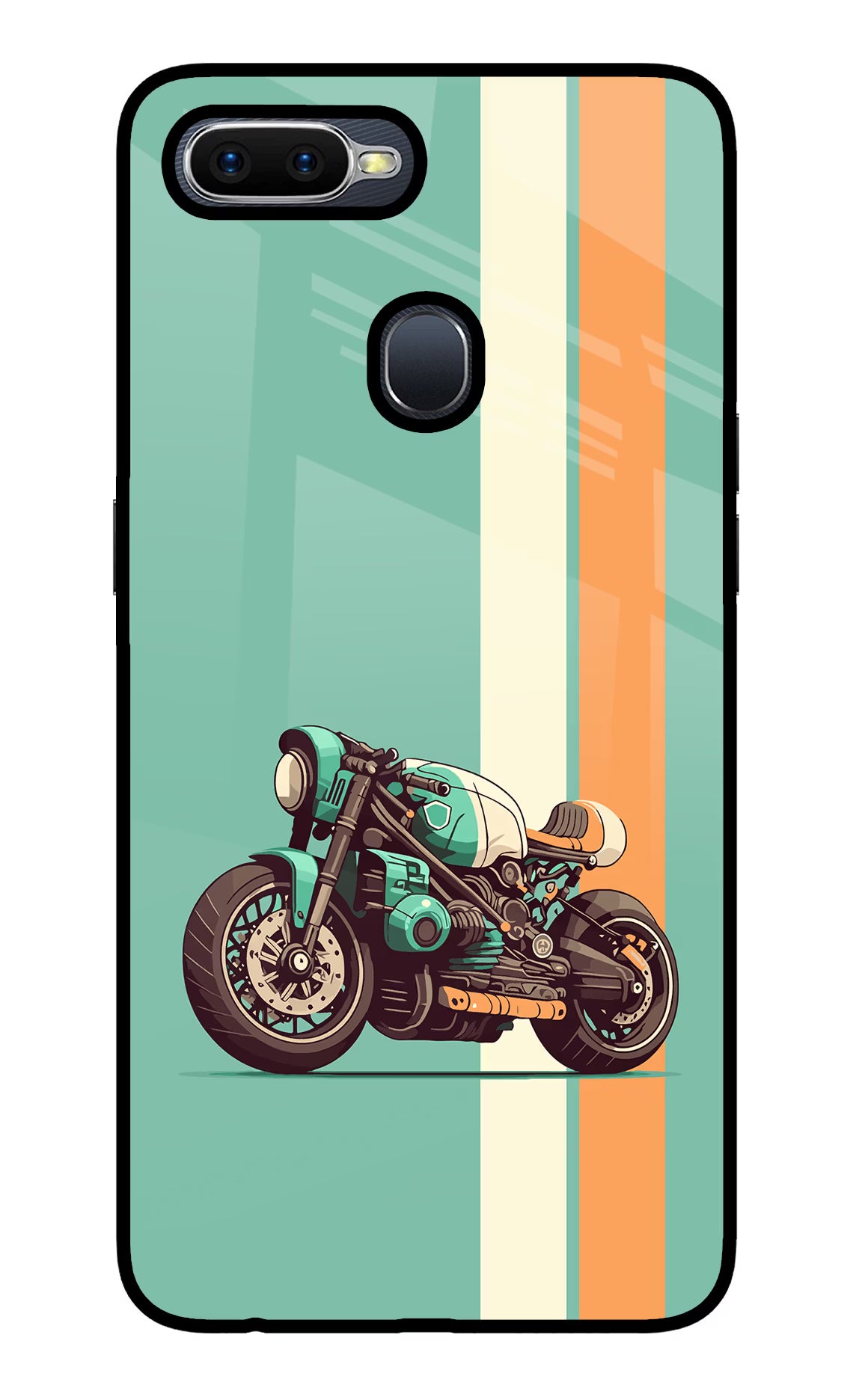 Striped Moto Drift Oppo F9/F9 Pro Glass Case Back Cover by Casekaro