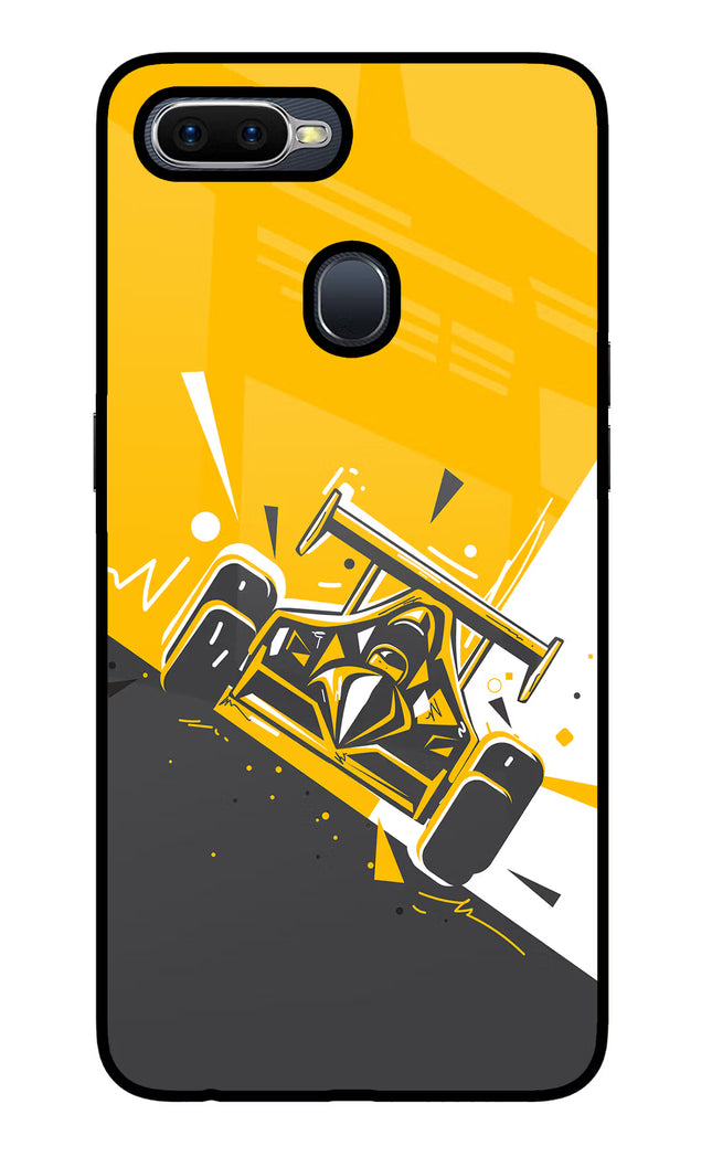 Track King Oppo F9/F9 Pro Glass Case Back Cover by Casekaro