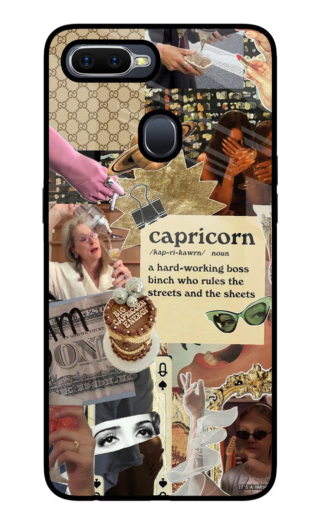 Capricorn Zodiac Oppo F9/F9 Pro Glass Case Back Cover by Casekaro