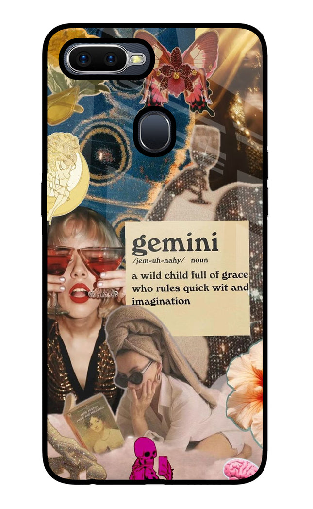 Gemini Zodiac Oppo F9/F9 Pro Glass Case Back Cover by Casekaro