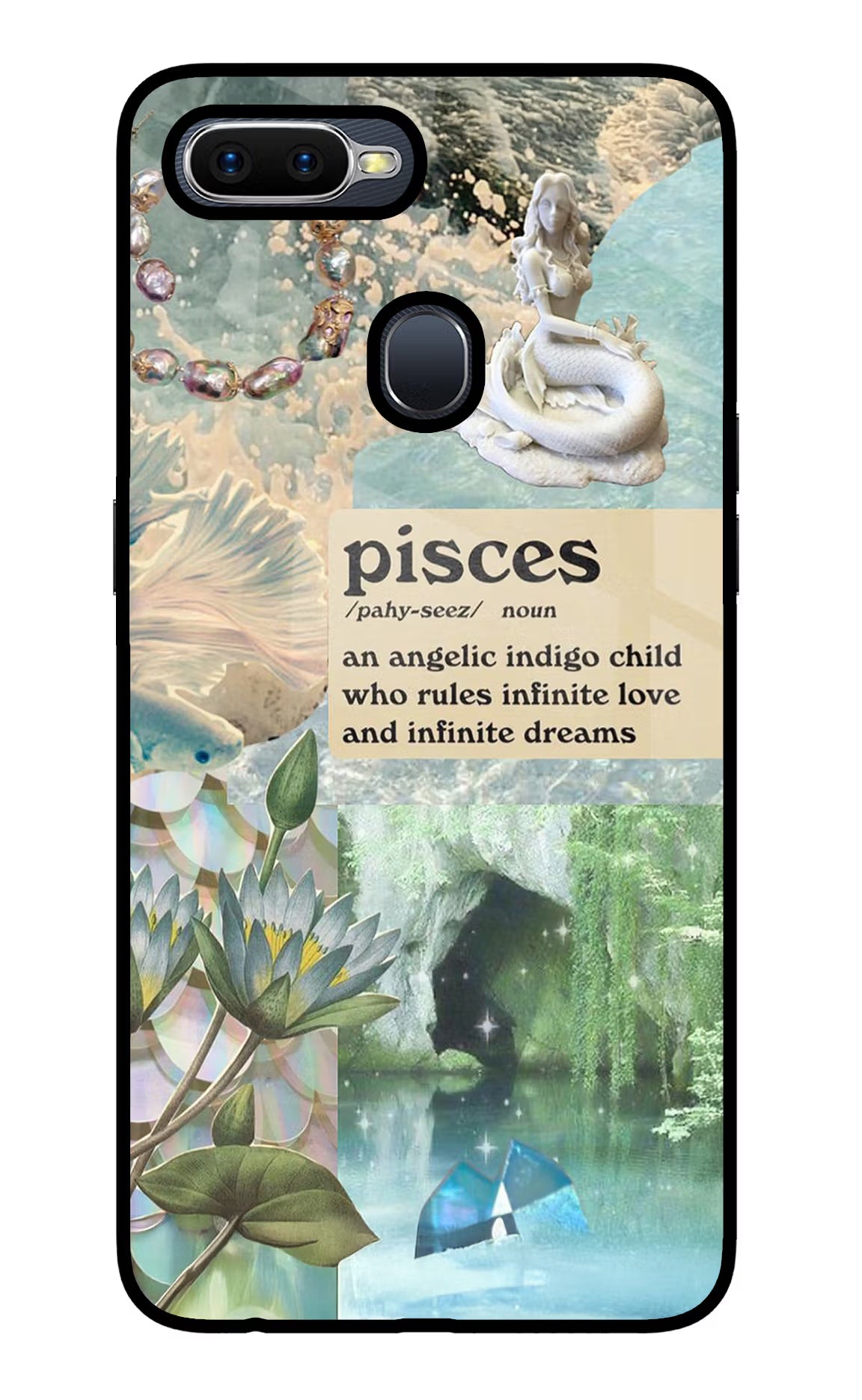 Pisces Zodiac Oppo F9/F9 Pro Glass Case Back Cover by Casekaro