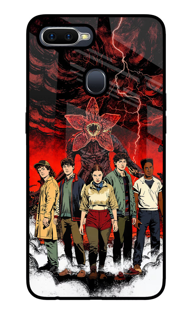 Ordinary Things Characters Oppo F9/F9 Pro Glass Case Back Cover by Casekaro