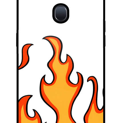 Fired Up – White Oppo F9/F9 Pro Glass Case Back Cover by Casekaro