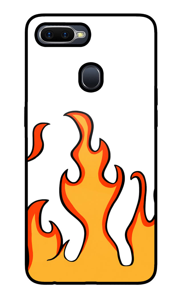 Fired Up – White Oppo F9/F9 Pro Glass Case Back Cover by Casekaro