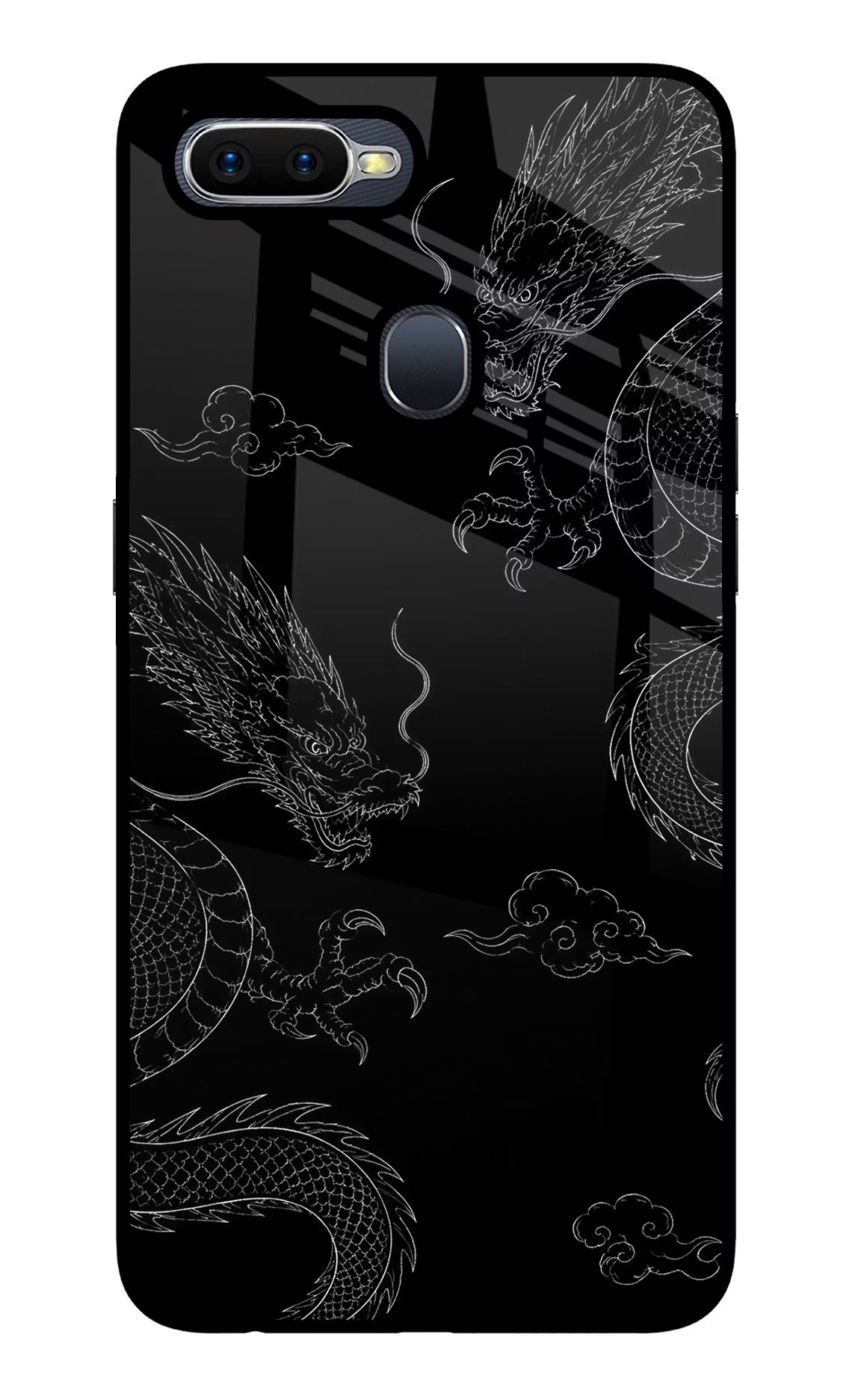 Twin Dragons Oppo F9/F9 Pro Glass Case Back Cover by Casekaro