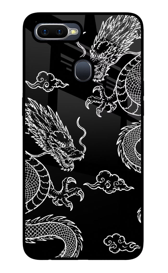 Twin Dragons Oppo F9/F9 Pro Glass Case Back Cover by Casekaro