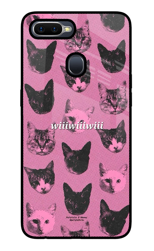 Pink Cats Oppo F9/F9 Pro Glass Case Back Cover by Casekaro