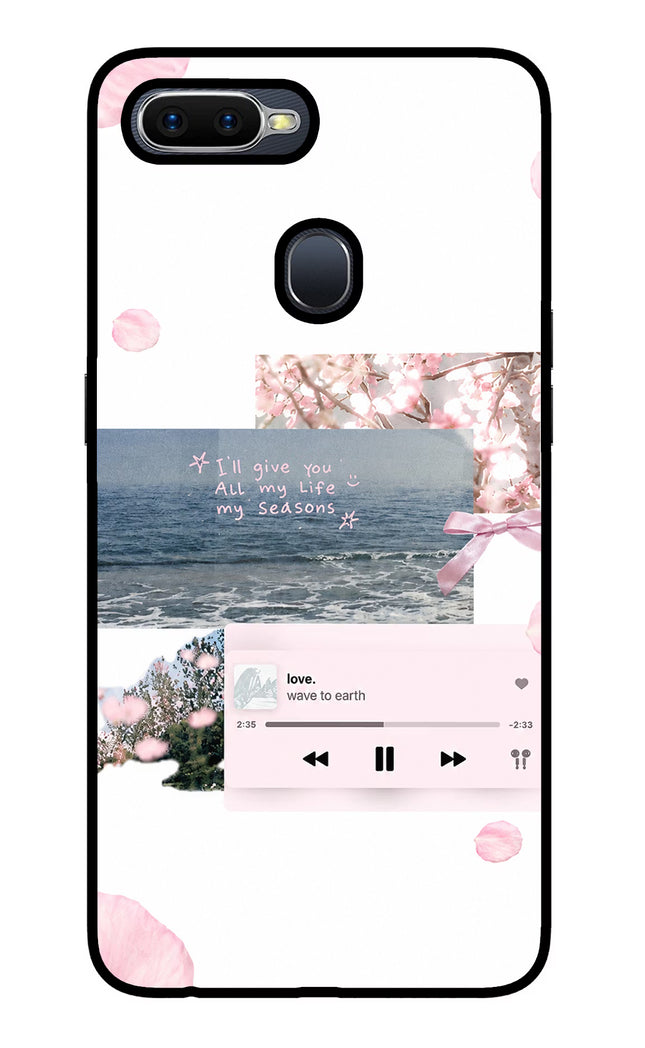 Wave to earth Oppo F9/F9 Pro Glass Case Back Cover by Casekaro