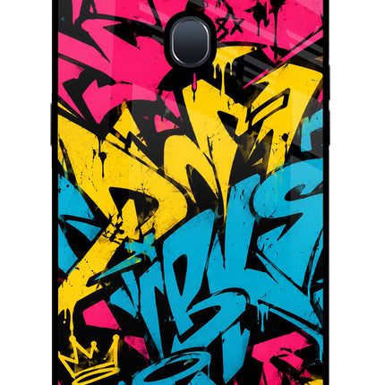 Graffiti Vibe Oppo F9/F9 Pro Glass Case Back Cover by Casekaro