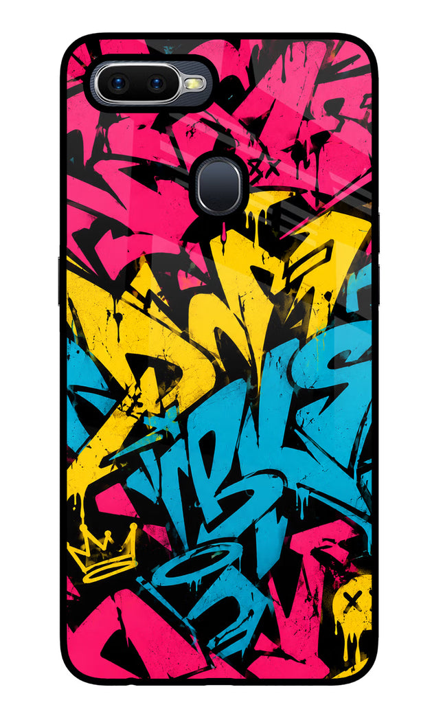 Graffiti Vibe Oppo F9/F9 Pro Glass Case Back Cover by Casekaro