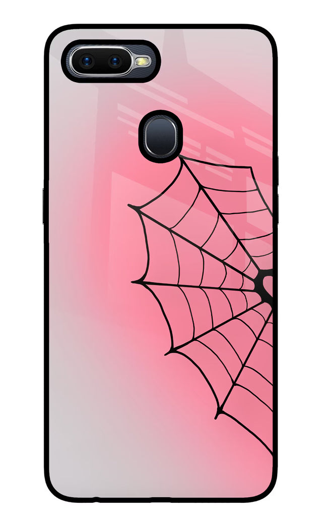 Pink Web Oppo F9/F9 Pro Glass Case Back Cover by Casekaro