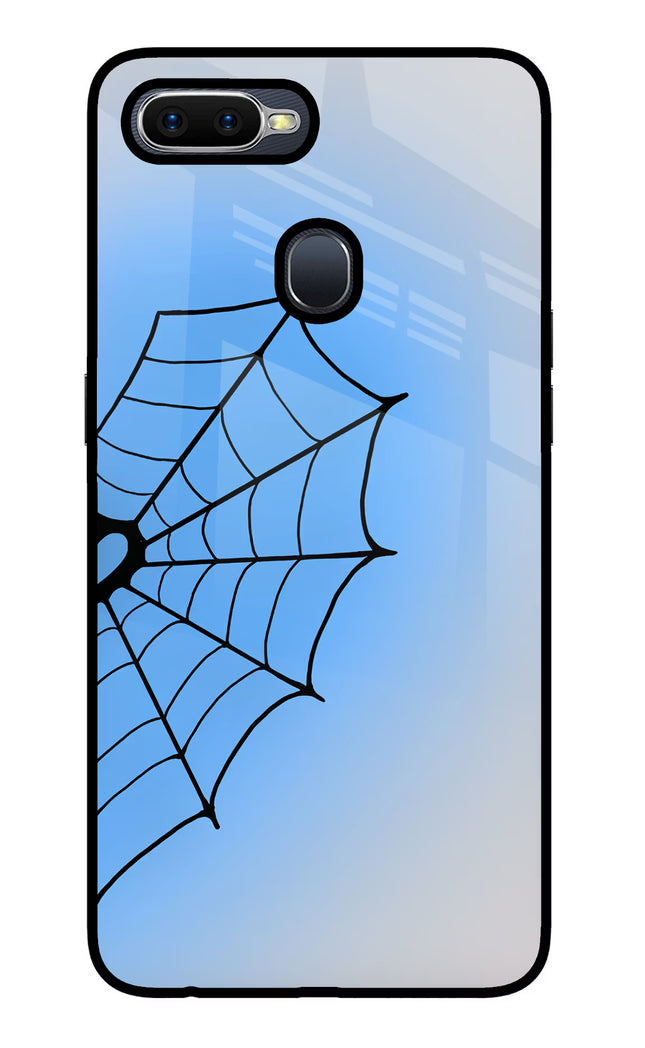 Blue Web Oppo F9/F9 Pro Glass Case Back Cover by Casekaro