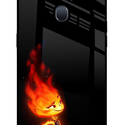 Ember Flame Oppo F9/F9 Pro Glass Case Back Cover by Casekaro