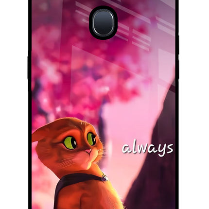Always Cat Oppo F9/F9 Pro Glass Case Back Cover by Casekaro