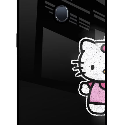 Kitty Charm Oppo F9/F9 Pro Glass Case Back Cover by Casekaro