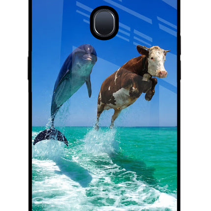 Dolphin vs Cow Oppo F9/F9 Pro Glass Case