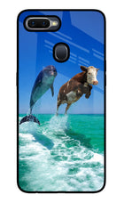 Dolphin vs Cow Oppo F9/F9 Pro Glass Case