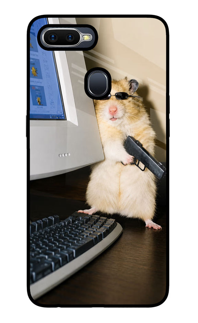 Hacker Hamster Oppo F9/F9 Pro Glass Case Back Cover by Casekaro