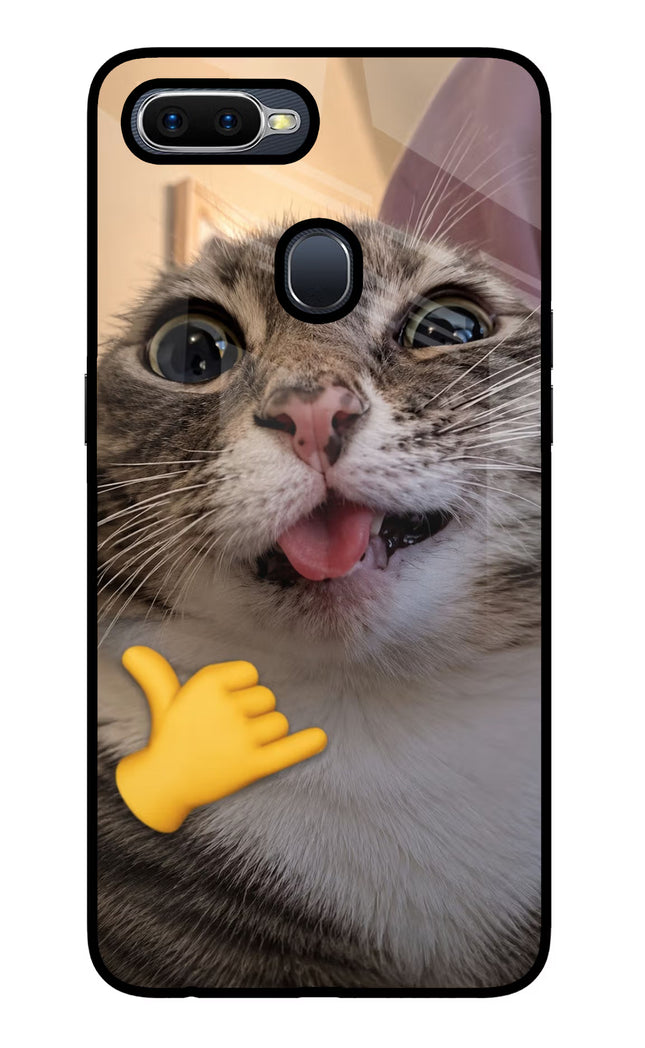 Silly Cat Call Oppo F9/F9 Pro Glass Case