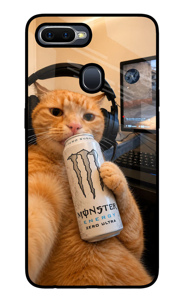 Gamer Cat Energy Oppo F9/F9 Pro Glass Case