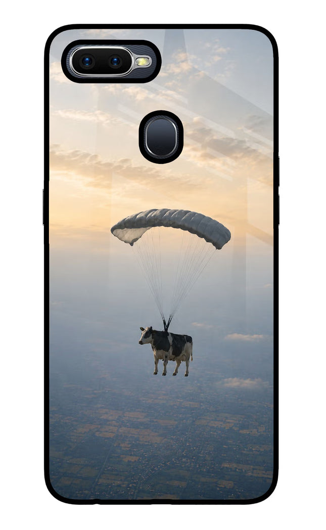 Skydiving Cow Oppo F9/F9 Pro Glass Case
