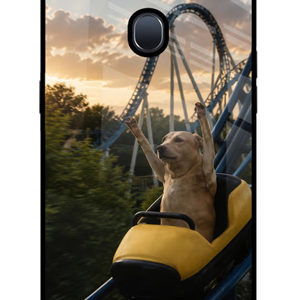 Rollercoaster Dog Oppo F9/F9 Pro Glass Case Back Cover by Casekaro