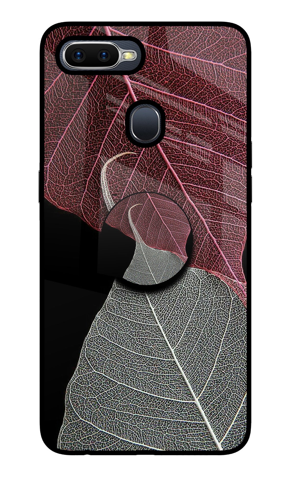 Leaf Pattern Oppo F9/F9 Pro Glass Case