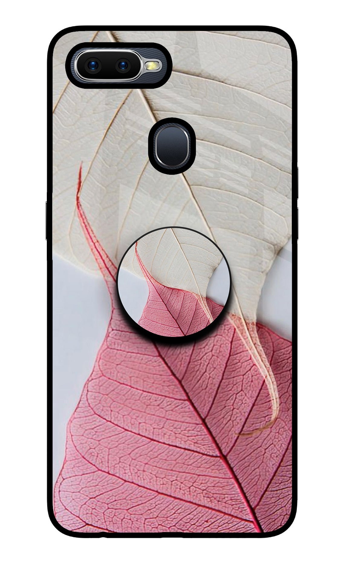 White Pink Leaf Oppo F9/F9 Pro Pop Case