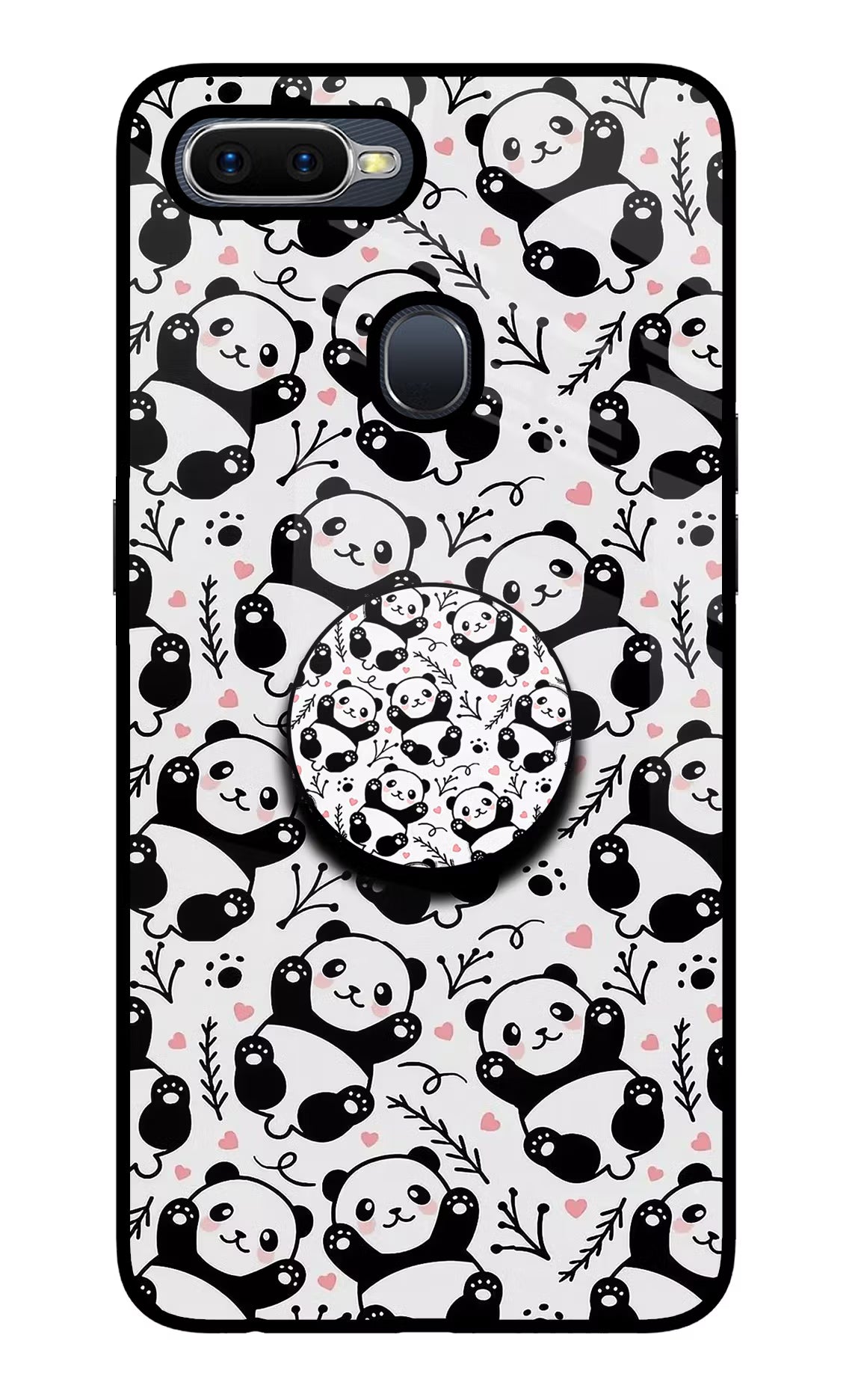 Cute Panda Oppo F9/F9 Pro Glass Case