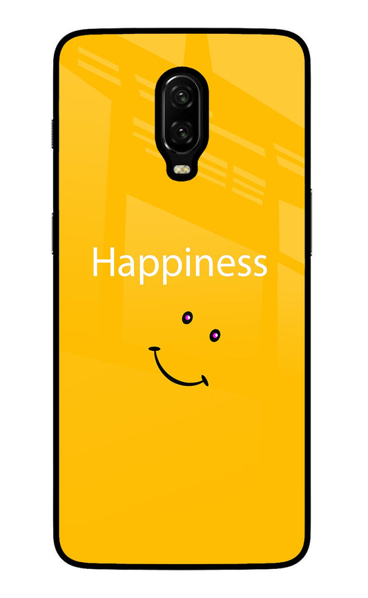Happiness With Smiley Oneplus 6T Glass Case