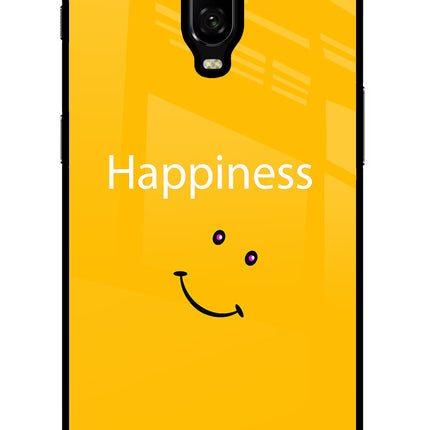 Happiness With Smiley Oneplus 6T Glass Case