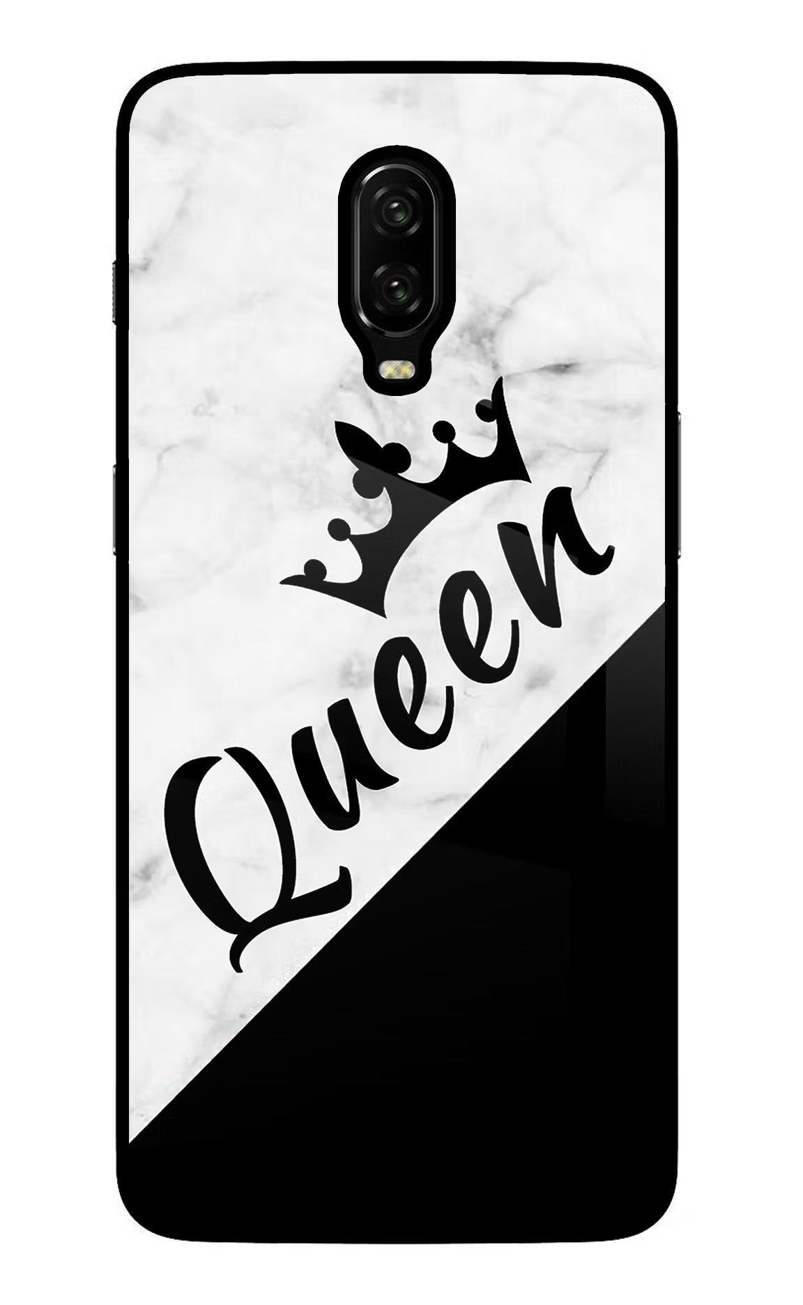 Queen Oneplus 6T Glass Case Back Cover by Casekaro