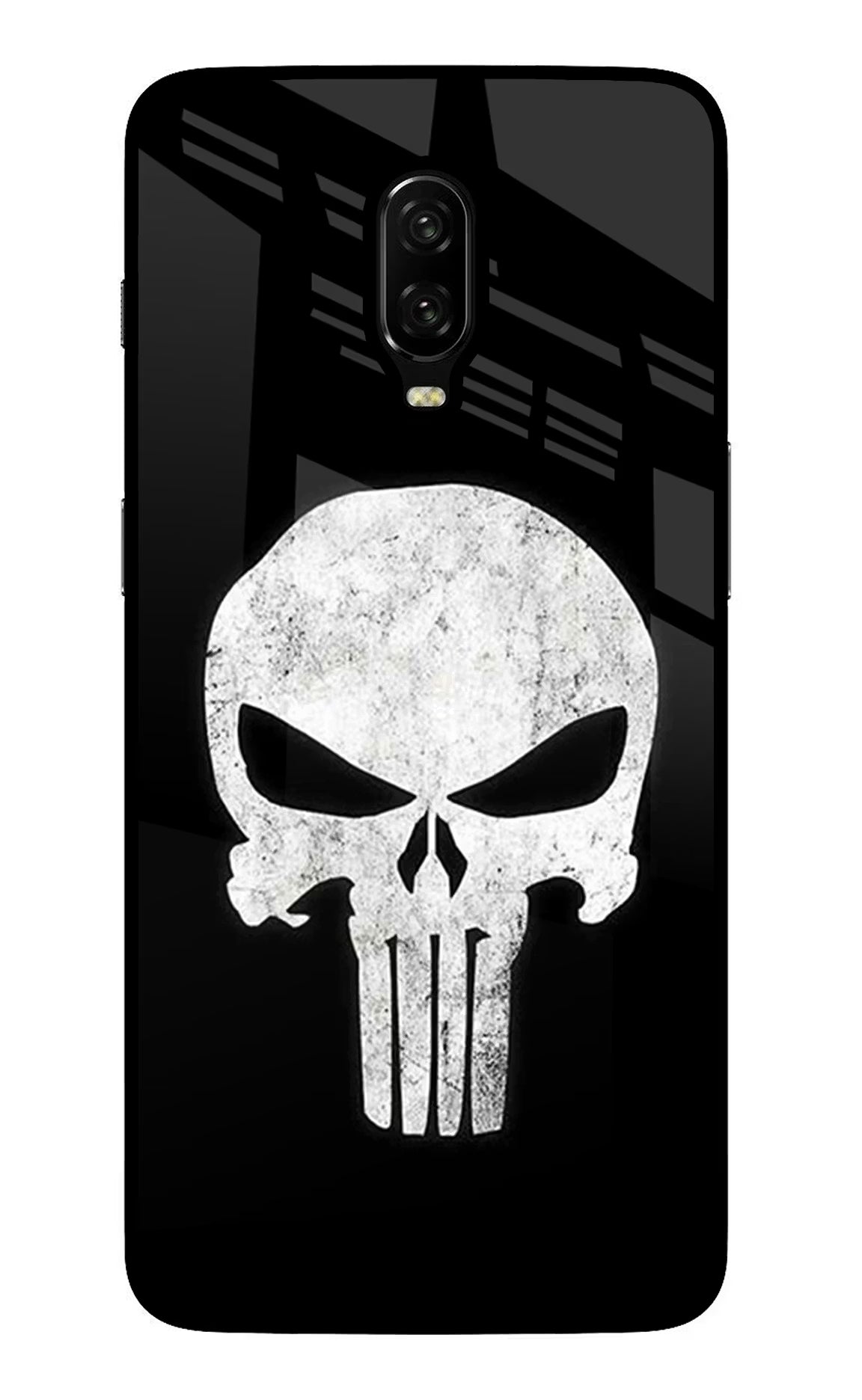 Punisher Skull Oneplus 6T Glass Case Back Cover by Casekaro