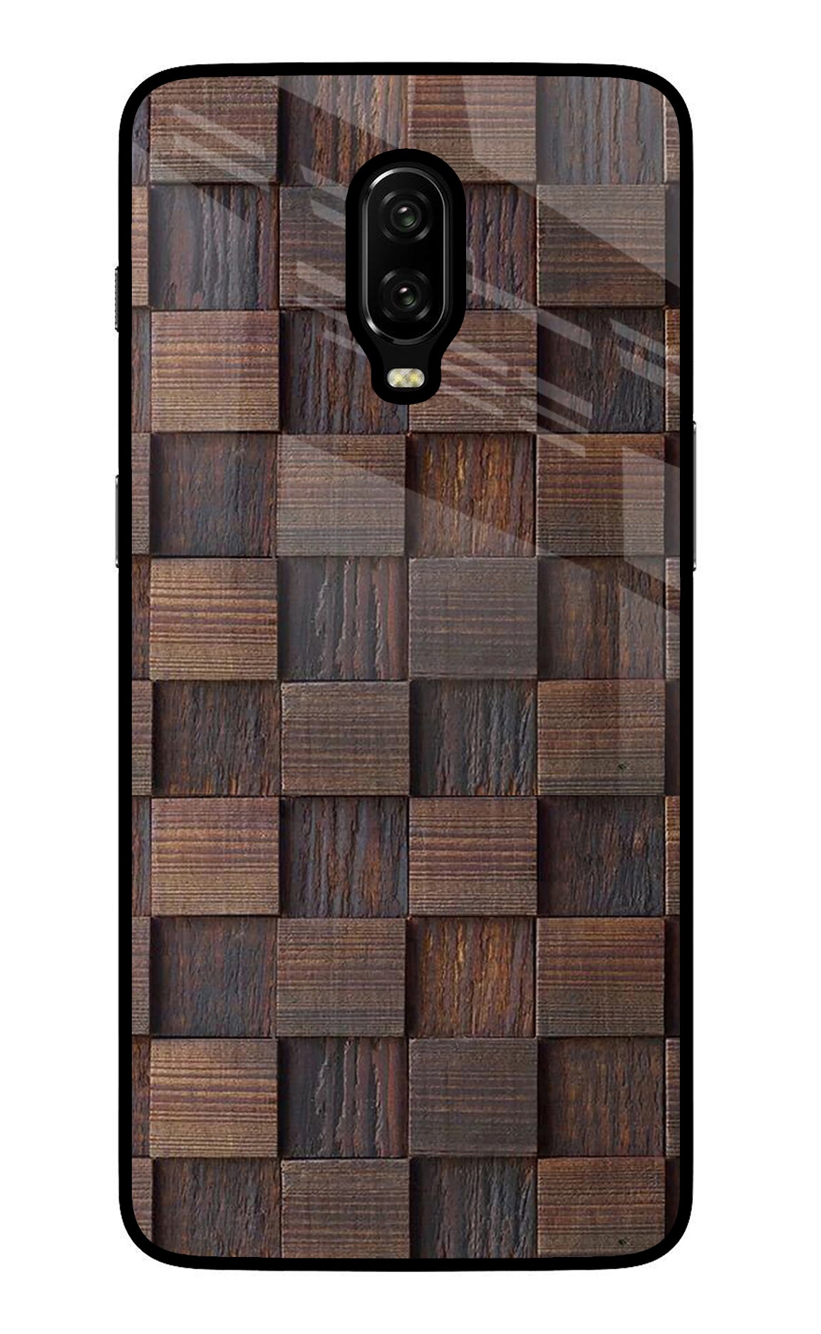 Wooden Cube Design Oneplus 6T Glass Case