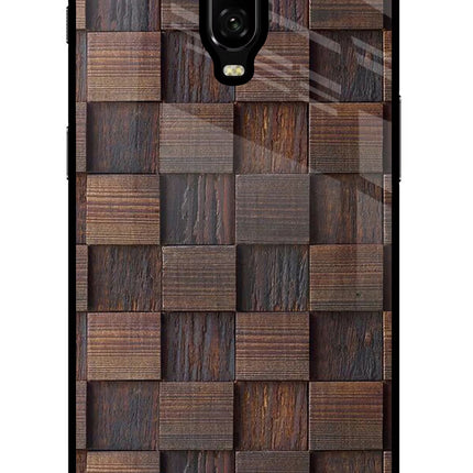 Wooden Cube Design Oneplus 6T Glass Case