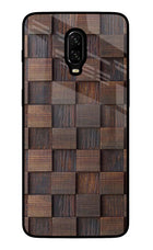 Wooden Cube Design Oneplus 6T Glass Case
