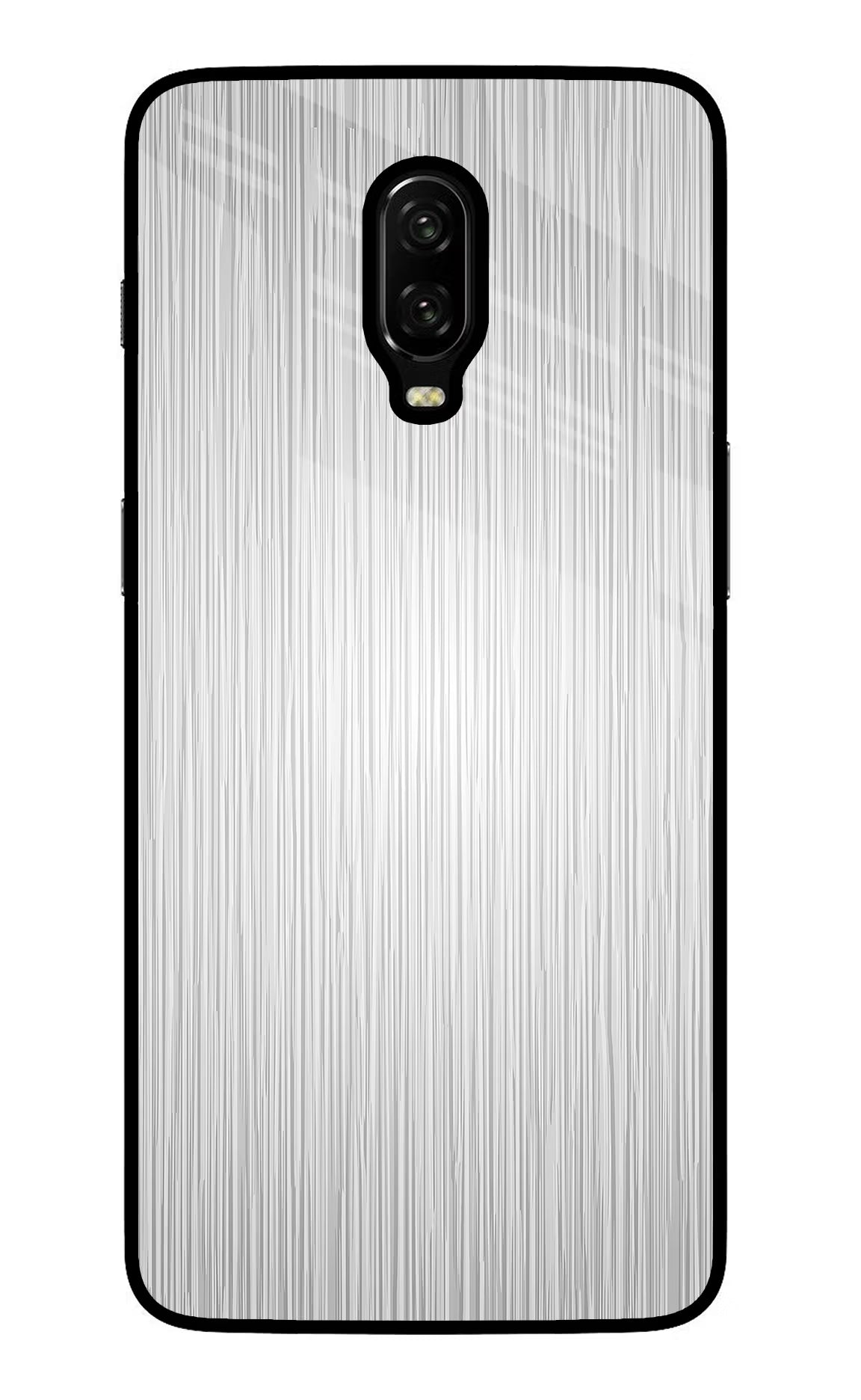 Wooden Grey Texture Oneplus 6T Glass Case Back Cover by Casekaro