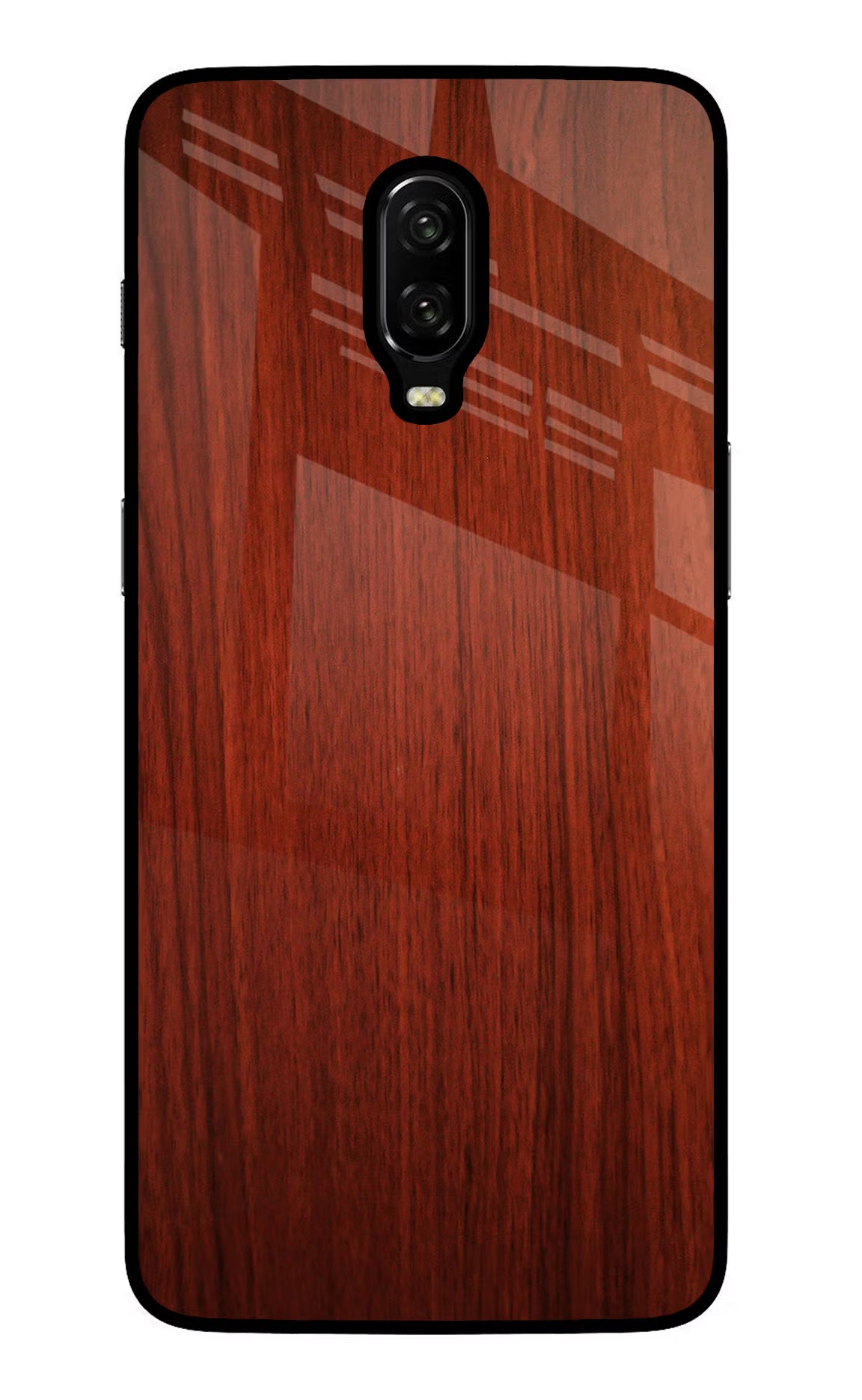 Wooden Plain Pattern Oneplus 6T Glass Case Back Cover by Casekaro