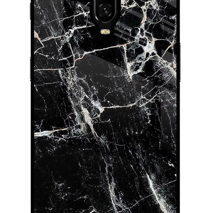 Black Marble Texture Oneplus 6T Glass Case