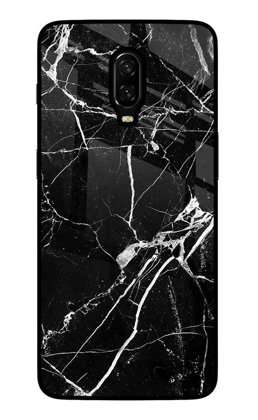 Black Marble Pattern Oneplus 6T Glass Case