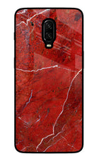 Red Marble Design Oneplus 6T Glass Case