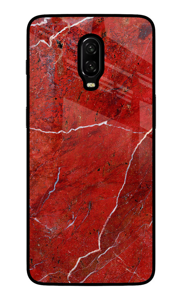 Red Marble Design Oneplus 6T Glass Case