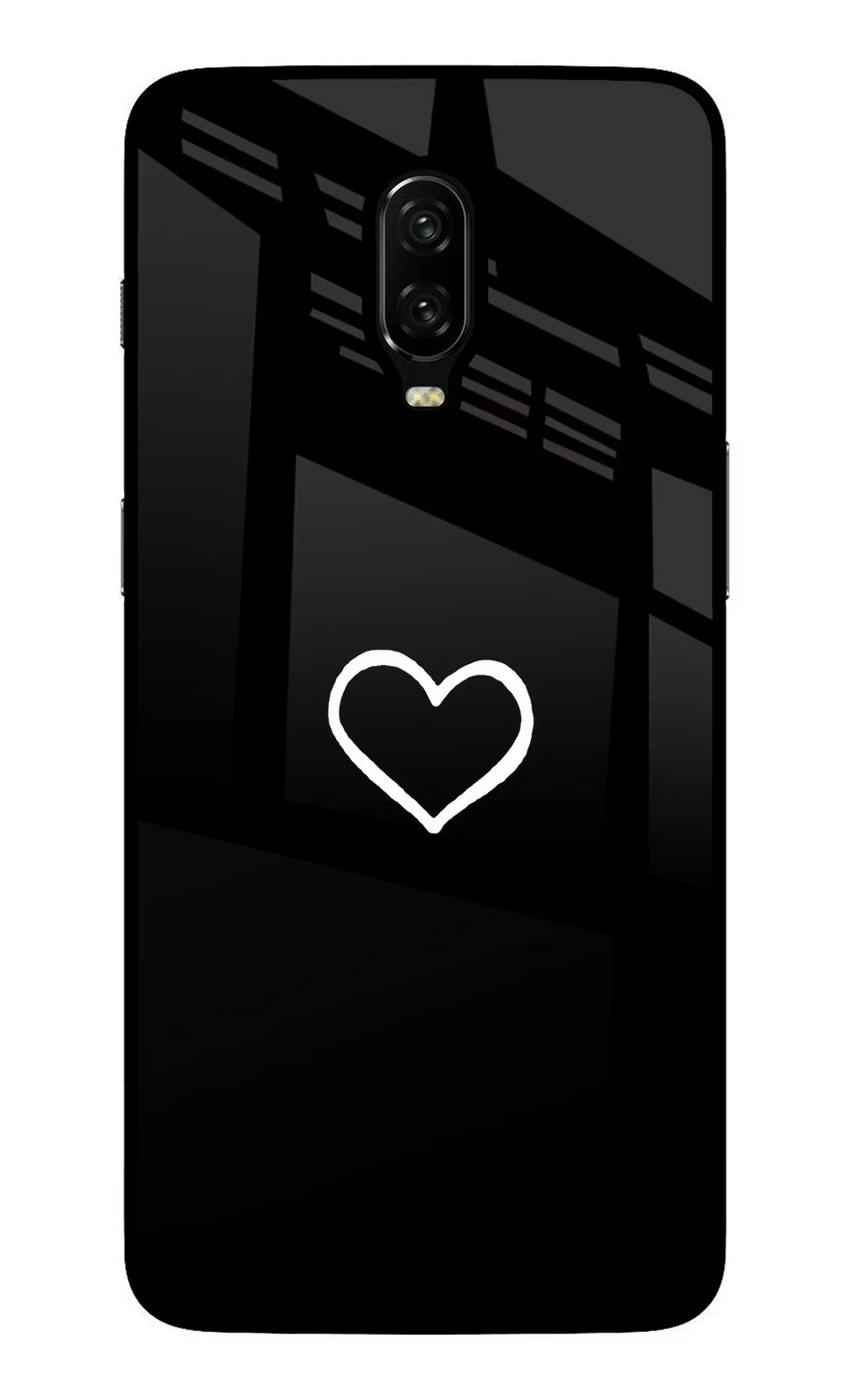 Heart Oneplus 6T Back Cover, Glass case