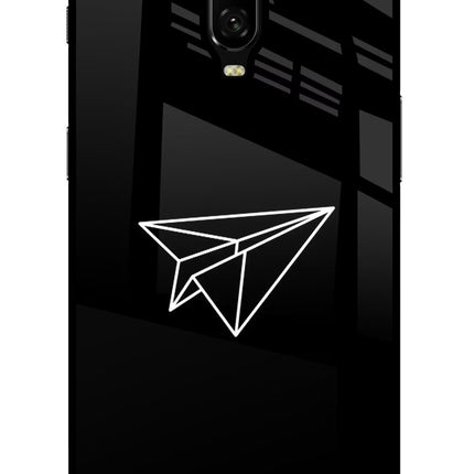 Paper Plane White Oneplus 6T Glass Case